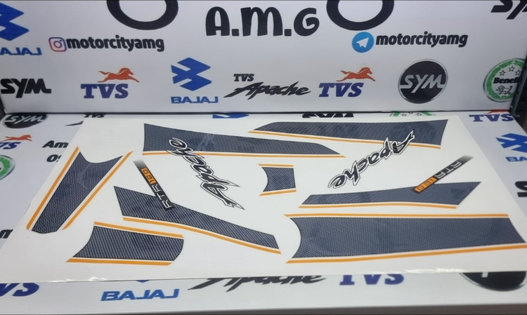 برچسب کامل آپاچی سفید هایپر ۱۵۰.۱۶۰ آرم بندی