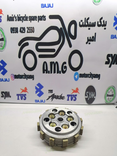 مجموعه کامل چهار شاخ کلاچ (دیسک زیر و رو) و صفحه کلاچ موتور بنلی 180S و 150 فابریک
