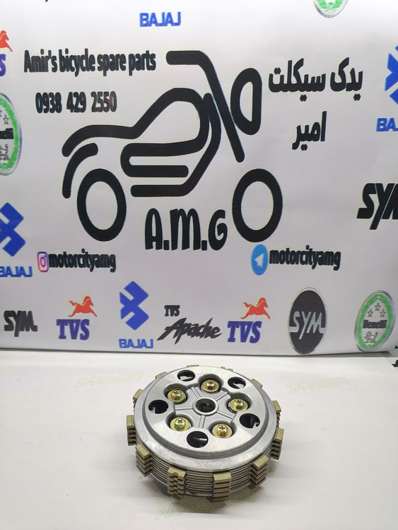 مجموعه کامل چهار شاخ کلاچ (دیسک زیر و رو) و صفحه کلاچ موتور بنلی 180S و 150 فابریک
