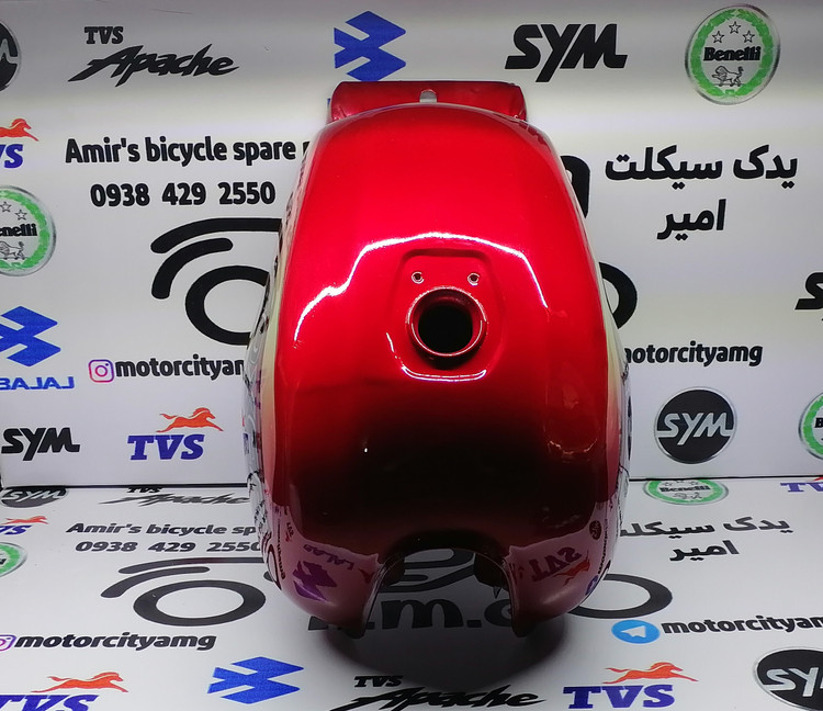 مخزن سوخت باکسر 150 کاربرات قرمز / باک فلزی Boxer 150 فابریک