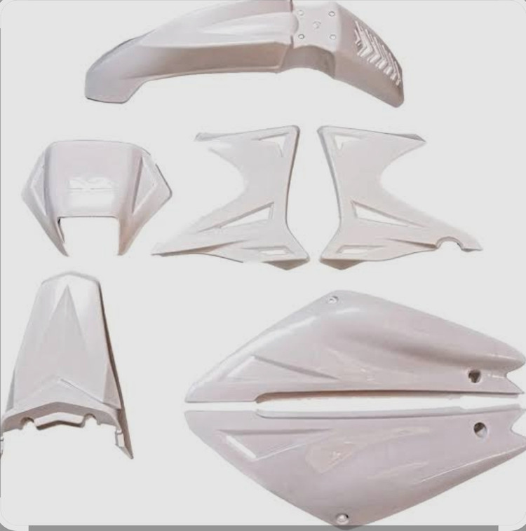 فلاپ کامل (قاب بدنه) موتور تریل روان 200 و 250 رنگ سفید فابریک