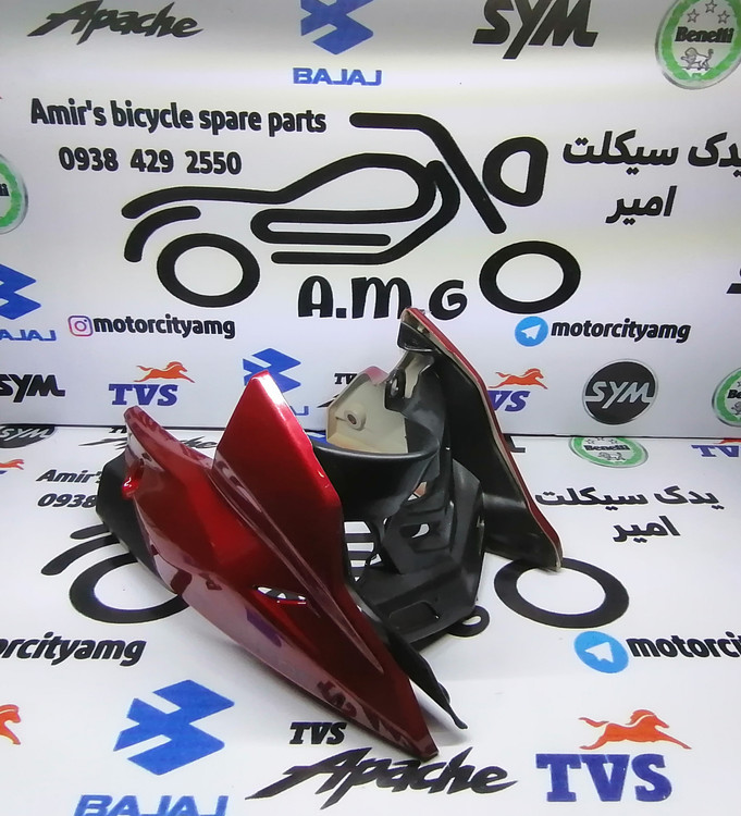 اسپایلر( قاب زیر انجین )کامل آپاچی ۱۵۰.۱۶۰.۱۸۰ رنگ قرمز