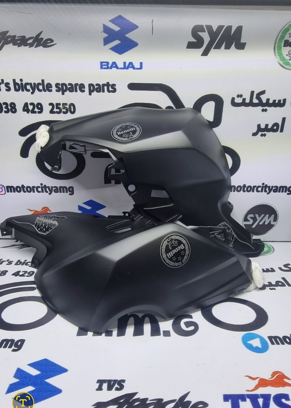 کاور بغل باک Benelli 180S مشکی مات اصلی / فلاپ روی باک بنلی 180 جفتی