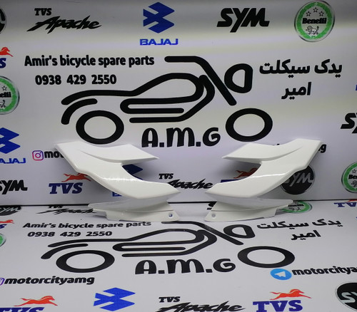 تصویرکنسول چراغ جلو موتور سیکلت آپاچی جدید سفید جفتی