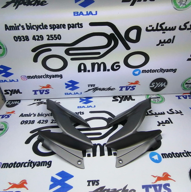 تصویر کنسول چراغ جلو جفتی موتور سیکلت آپاچی مدل جدید، به رنگ نمدادی