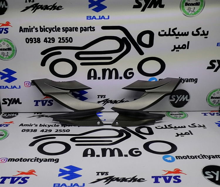 تصویر کنسول چراغ جلو جفتی موتور سیکلت آپاچی مدل جدید، به رنگ نمدادی