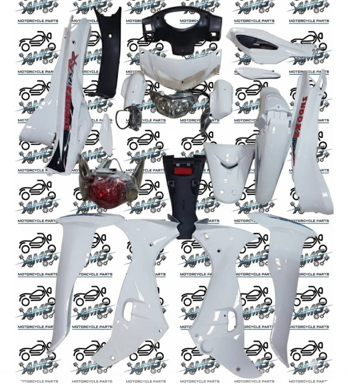 ست فلاپ کامل شوکا 125 خارجی درجه 1 رنگ سفید قرمز آبی نقره ای