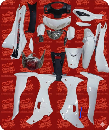 ست فلاپ کامل شوکا 125 خارجی درجه 1 رنگ سفید قرمز آبی نقره ای