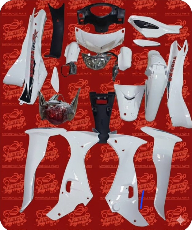 ست فلاپ کامل شوکا 125 خارجی درجه 1 رنگ سفید قرمز آبی نقره ای