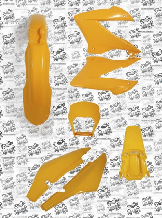 ست قاب کامل تریل گلد رادیسون 200 و 250 زرد | فلاپ کامل فلات 200 زرد رنگ | قیمت و خرید قاب بدنه اصلی موتور تریل گلد زرد