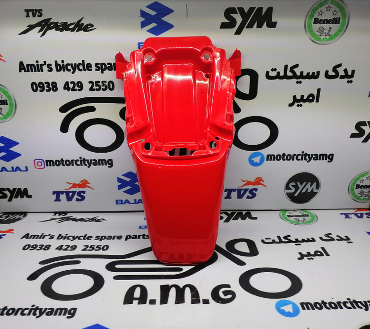 قاب دمی روی خطر موتور تریل گلد رادیسون قرمز | گلگیر عقب فلات 200 قرمز اورجینال | قیمت و خرید قاب چراغ خطر تریل گلد فابریک قرمز