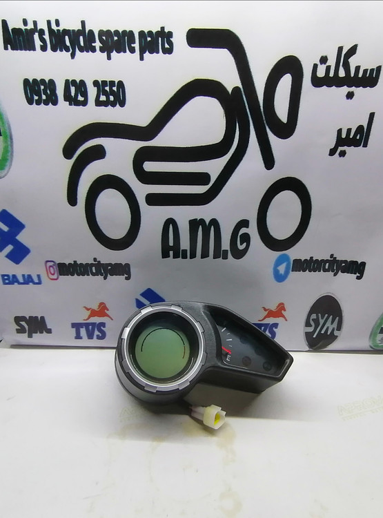 کیلومتر کامل موتورسیکلت کویر T2 (Kavir T2) دیجیتال، پنل نشانگر سرعت، دور موتور و بنزین با نور پسزمینه آبی یخ