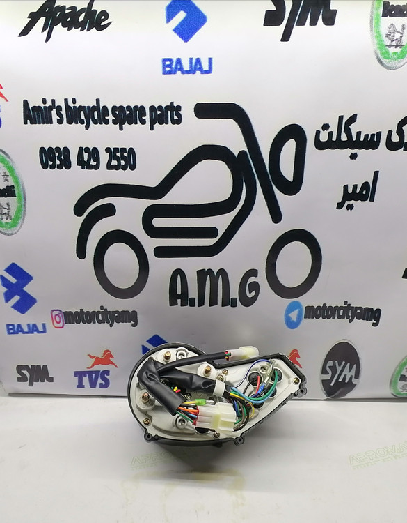 کیلومتر کامل موتورسیکلت کویر T2 (Kavir T2) دیجیتال، پنل نشانگر سرعت، دور موتور و بنزین با نور پسزمینه آبی یخی