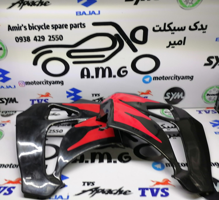 قاب بغل باک جفتی مشکی موتور تریل جی وای، قطعه کناری پلیمری GY، بال باک مشکی