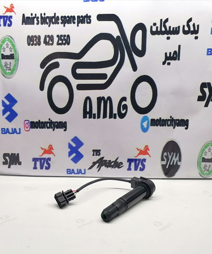 قطعه کوئل برق شمع موتورسیکلت بنلی ۳۰۰ دو سیلندر ریس رنگ مشکی
