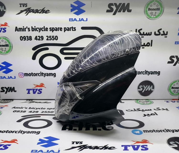 کنسول و قاب چراغ جلو مشکی موتور پالس ۱۸۰ و ۲۰۰ دیجیتال motoramg