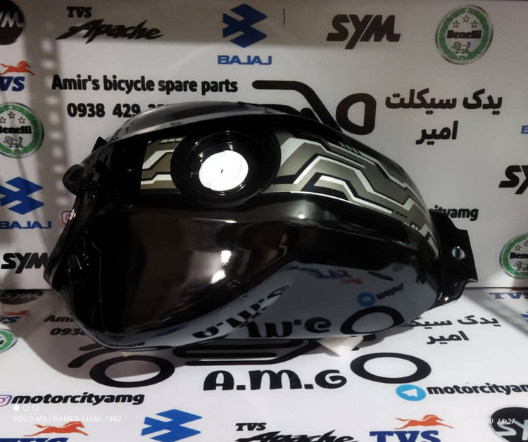 باک فلزی آپاچی ۱۸۰ رنگ مشکی قطعه اصلی بدنه motoramg