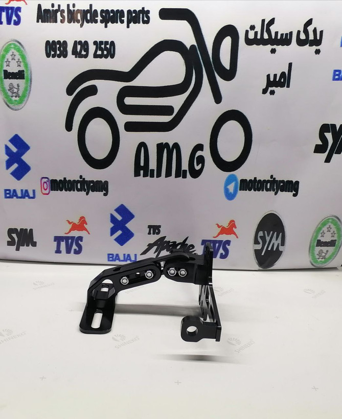 پایه ( استند ) پلاک حرفه ای اسپرت رنتال CNC ( مشکی )
